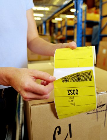Person with package labels